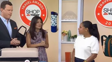 Reiss Anita Knit Crewneck Top worn by Sheinelle Jones as seen in Today  with Jenna & Sheinelle on April 23, 2026