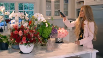 Chanel Vintage Tweed Button Front Long Coat worn by Rachel Zoe as seen in The Real Housewives of Beverly Hills (S15E18)