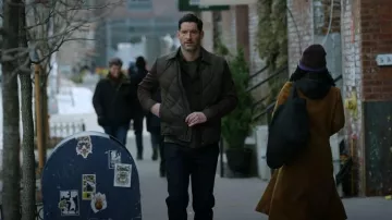 Moncler Aiguille Quilted Mixed Media Jacket worn by Hart Hoxton (Tom Ellis) as seen in CIA (S01E06)