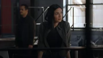 Reiss Caylan Cotton & Wool Crop Button-Up Shirt worn by Gina Rojas (Natalee Linez) as seen in CIA (S01E06)