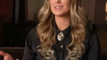 Lainey Wilson Camisa de Satén Negro Country Cool