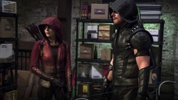 The red jacket of Thea Queen (Willa Holland) on Arrow