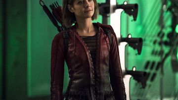 The red jacket of Thea Queen (Willa Holland) on Arrow