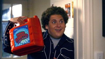 The authentic "Good Shopper" detergent can used by Seth (Jonah Hill) in the movie Supergrave