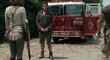The bermuda green khaki Eugene (Josh McDermitt) in The Walking Dead