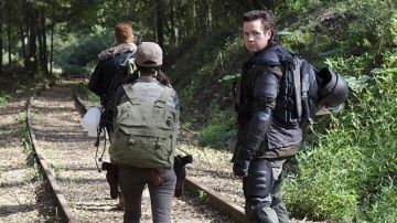 The backpack blue Eugene (Josh McDermitt) in The Walking Dead