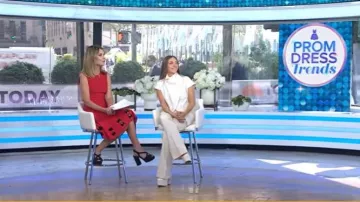 Prada Suede Platform Sandal worn by Savannah Guthrie as seen in Today on April 27, 2026