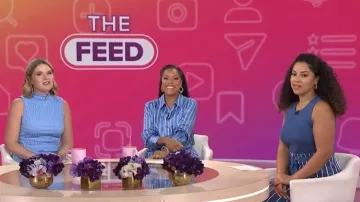 Ann Taylor Striped Satin Collared Shirt worn by Sheinelle Jones as seen in Today with Jenna & Sheinelle on April 27, 2026