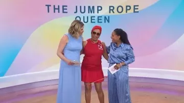 Ann Taylor Pleated Satin Wide-Leg Pant worn by Sheinelle Jones as seen in Today  with Jenna & Sheinelle on April 27, 2026