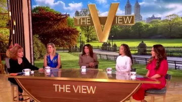 Karen Millen Cotton Poplin Puff Sleeve Woven Shirt Dress worn by Alyssa Farah Griffin as seen in The View on April 26, 2026