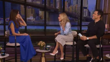 Victoria Beckham Ruched Jersey Column Gown worn by Brenda Song as seen in LIVE with Kelly and Mark on April 27, 2026