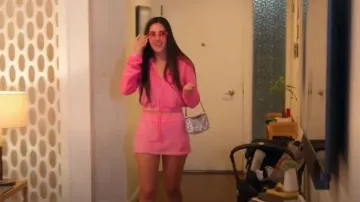 Alexander Wang Pink Terry Cropped Hoodie worn by Michelle Saniei as seen in The Valley(S03E03)