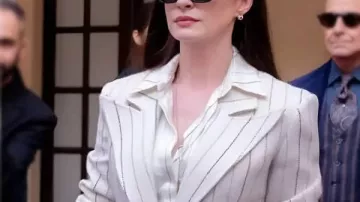 El diablo viste de Prada 2 Anne Hathaway Blazer de rayas