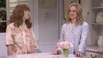Bella Dahl Print Button Up Shirt worn by Ashley Padilla as seen in Saturday Night Live (S51E16)