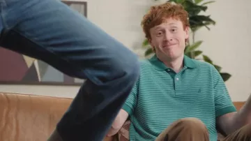 Nautica Men's Striped Classic Fit Deck Polo Shirt worn by Ben Marshall as seen in Saturday Night Live (S51E17)