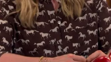 Camisa con estampado de caballos que lleva Gemma Johnson (Beth Behrs) en el barrio