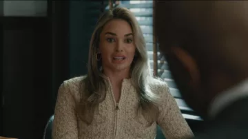 Fabiana Filippi Zip Up Fitted Jacket worn by Quinn Powers (Elizabeth Lail) as seen in Elsbeth (S03E17)