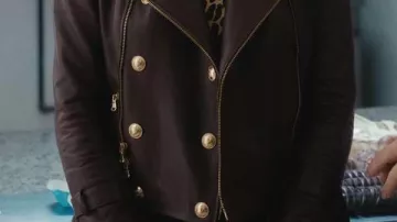 Leather Jacket worn by Kaitlin Olson in Kaitlin Olson Wants Her Fans to Yell Her Iconic Hacks Roast Punchline at Her
