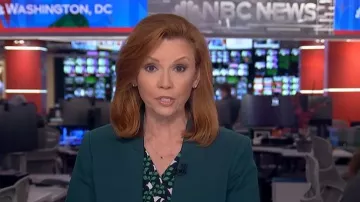 Ann Taylor Floral Tile Ruffle Button Top worn by Kelly Odonnell as seen in Today on April 29, 2026
