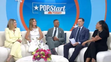 Me + Em Very Wide-Leg Trouser worn by Jenna Bush Hager as seen in Today on  April 30, 2026