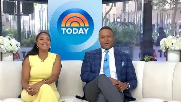 Ann Taylor Scalloped Midi Dress worn by Sheinelle Jones as seen in Today on May 1, 2026