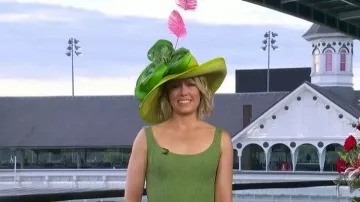 Lela Rose Stretch Denim Princess Seam Dress worn by Dylan Dreyer as seen in Today on  May 1, 2026