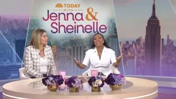 Veronica Beard Devra Ruched Shirt worn by Sheinelle Jones as seen in Today with Jenna & Sheinelle on May 1, 2026