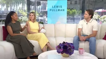Polo de lana tejido Percival x Warren usado por Lewis Pullman, tal como se ve en Today el 4 de mayo de 2026