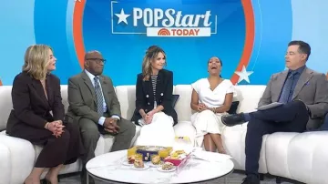 Co Cotton Sateen Midi-Skirt worn by Savannah Guthrie as seen in Today on May 5, 2026