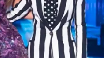 Stripe Suit worn by (Paula Abdul) in American Idol Official Podcast