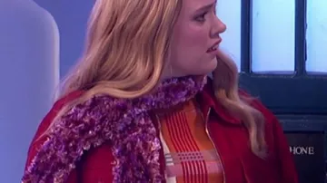 Saturday Night Live UK 2026 Aimee Lou Wood Red Suede Jacket as seen in Saturday Night Live UK