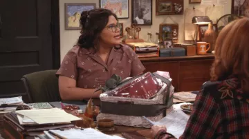 Maje Patterned Rhinestone Cropped Shirt worn by Isabella (Belissa Escobedo) as seen in Happy's Place (S02E15)