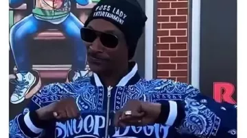 Rapper Snoop Dogg Blue Bandana Tracksuit in Snoop Dogg - Blue Bandana Stories' (official music video 2026)