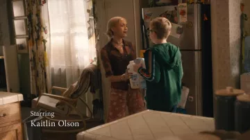 We The Free Good Luck Printed Barrel Denim Jeans in Red worn by Ava (Amirah J) as seen in High Potential (S02E18)