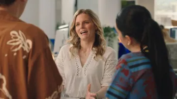 Boden Maisy Rikrak Trim Top in White worn by Sarah Campbell (Chelsey Crisp) as seen in Twenty Twenty Six (S01E01)