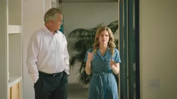 Bella Dahl Short Sleeve Tie Belt Denim Shirtdress worn by Sarah Campbell (Chelsey Crisp) as seen in Twenty Twenty Six (S01E03)