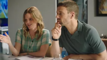 Marks and Spencer Pointelle Open Neck Knitted Polo Shirt worn by Phil Plank (Nick Blood) as seen in Twenty Twenty Six (S01E04)