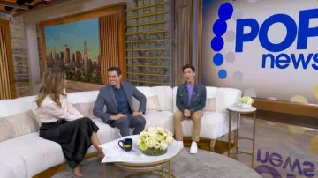 Reiss Jagger Suede Trucker Jacket worn by Will Ganss as seen in Good Morning America on April 29, 2026