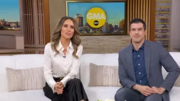 Veronica Beard Shiona Stretch-Silk Blouse worn by Rhiannon Ally as seen in Good Morning America on April 29, 2026