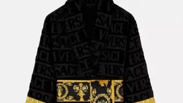 Black Versace Robe as seen in Versace Barocco Bathrobe #versace