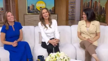 Derek Lam 10 Crosby Elizabeth Peplum Jacket worn by Rhiannon Ally as seen in Good Morning America on May 1, 2026