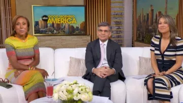 Zimmermann Brightside Knit Dress worn by Robin Roberts as seen in Good Morning America on May 4, 2026