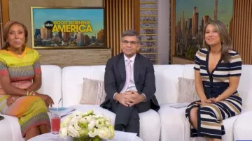 Toccin Tie Front Short Sleeve Midi Dress worn by Ginger Zee as seen in Good Morning America on  May 4, 2026