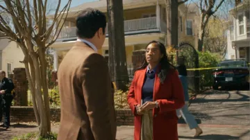 Stella McCartney Coat Red worn by Faith Mitchell (Iantha Richardson) as seen in Will Trent (S04E17)