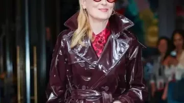 NYC 2026 Meryl Streep Leather Trench Coat