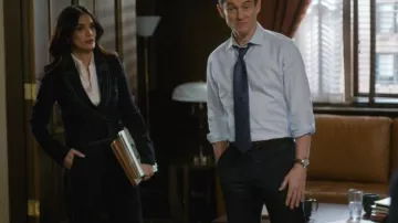 Veronica Beard Crue Cotton Blend Wide Leg Pants worn by Samantha Maroun (Odelya Halevi) as seen in Law & Order (S25E12)