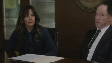 Ralph Lauren Georgette Tie Neck Shirt worn by Carol Massey (Stephanie Szostak) as seen in Law & Order (S25E14)