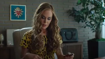 Dolce & Gabbana Yellow Leopard Print Dress worn by Lace (Nicole Kidman) as seen in Margo's Got Money Troubles (S01E06)