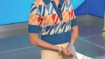 Multicolor Square Sweater worn by Self - Co-Anchor & NBC News Senior National Correspondent (Kate Snow) in NBC News Daily