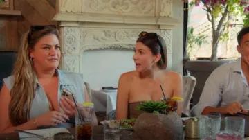 Micas Denim V-Neck Zipper Tank Top And Jeans Set worn by Brittany Cartwright as seen in The Valley(S03E06)